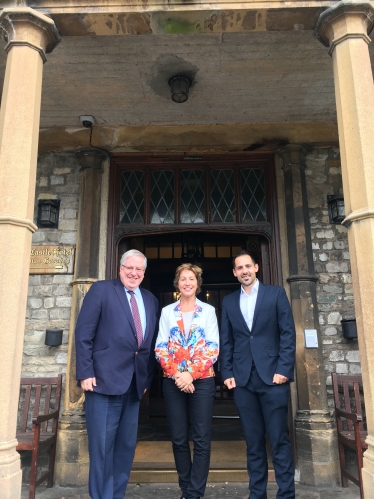 Rt Hon Sir Patrick McLoughlin MP with Rebecca Pow MP and Giuseppe Fraschini, Chairman of Taunton Deane Conservatives